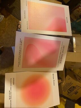 Abstract Pink Gradient Art Prints - Set of 3